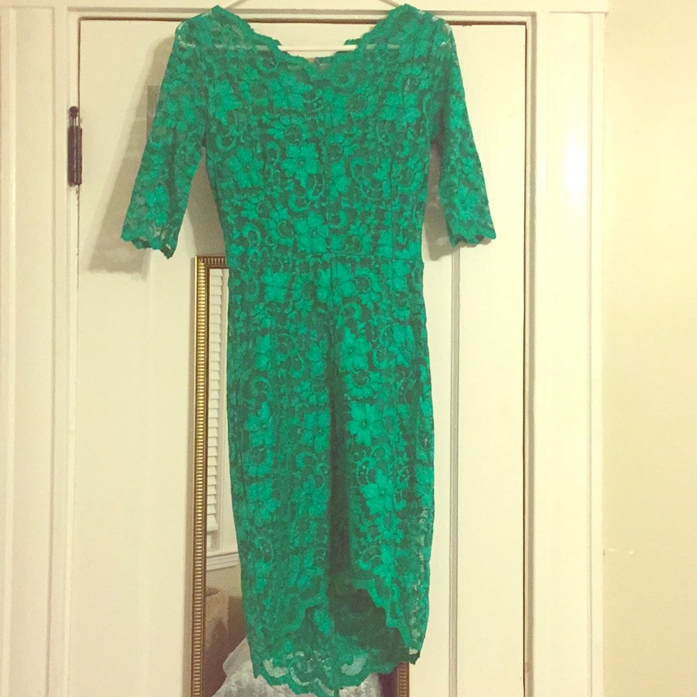 Bebe lace asymmetrical dress